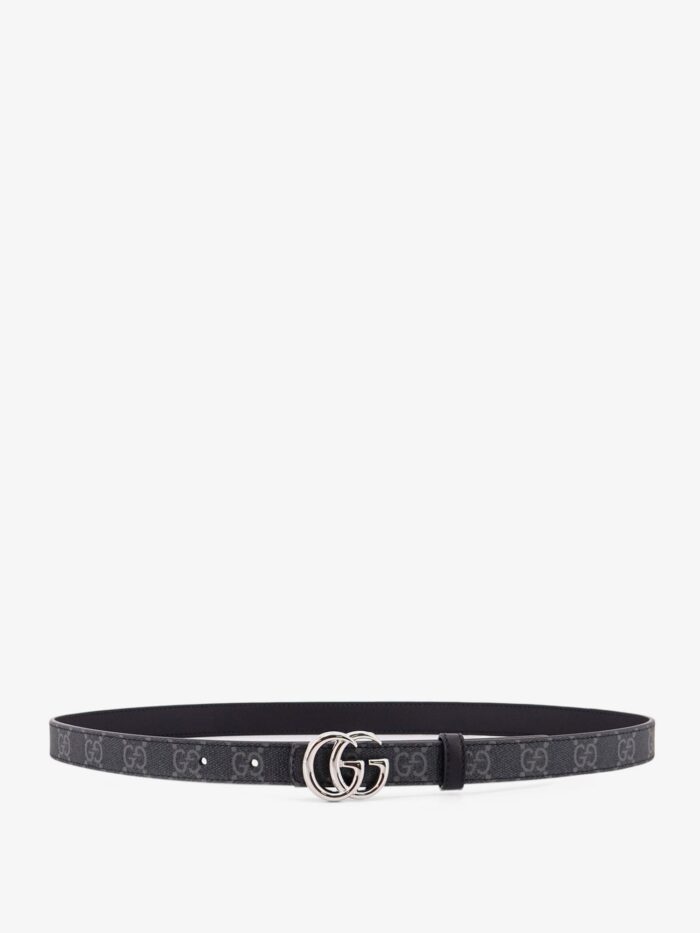 Gucci Coated Canvas Belt With Metal GG Logo