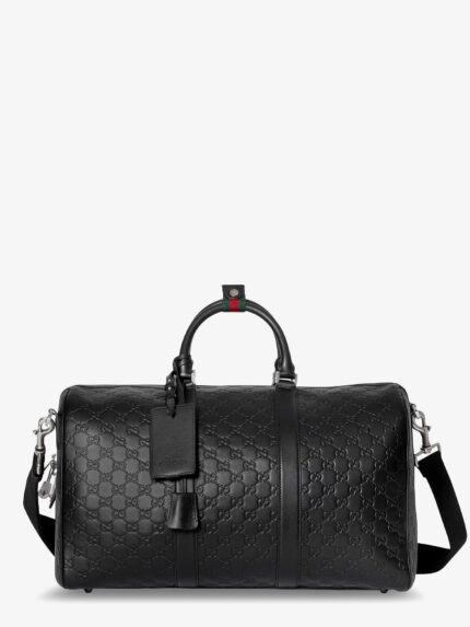 Gucci Coated Canvas GG Emblem Travel Bag With GG Motif