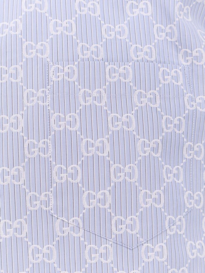 Gucci Cotton And Silk Shirt With All-over GG Logo