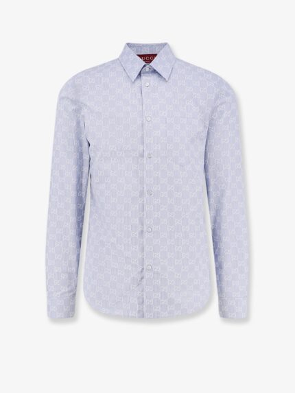 Gucci Cotton And Silk Shirt With All-over GG Logo