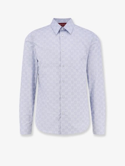 Gucci Cotton And Silk Shirt With All-over GG Logo