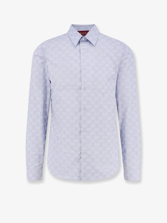 Gucci Cotton And Silk Shirt With All-over GG Logo