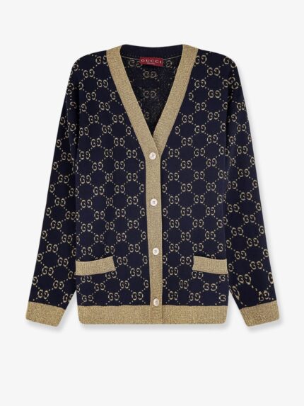 Gucci Cotton Blend Cardigan With All-over GG Logo