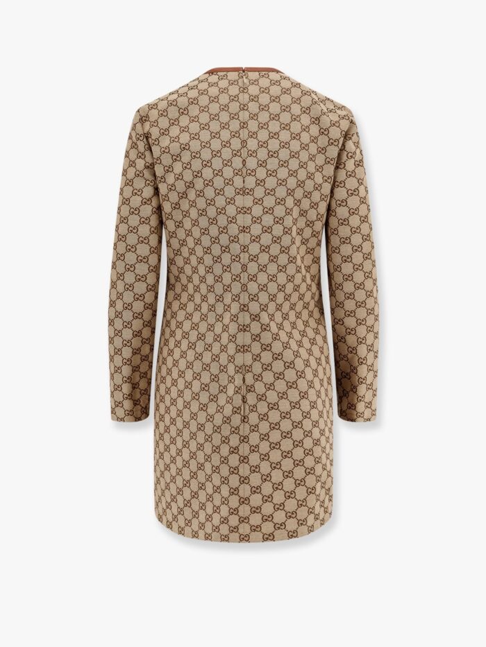 Gucci Cotton Blend Dress With All-over Gg Print