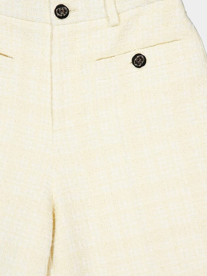 Gucci Cotton Blend Trousers With Checked Pattern