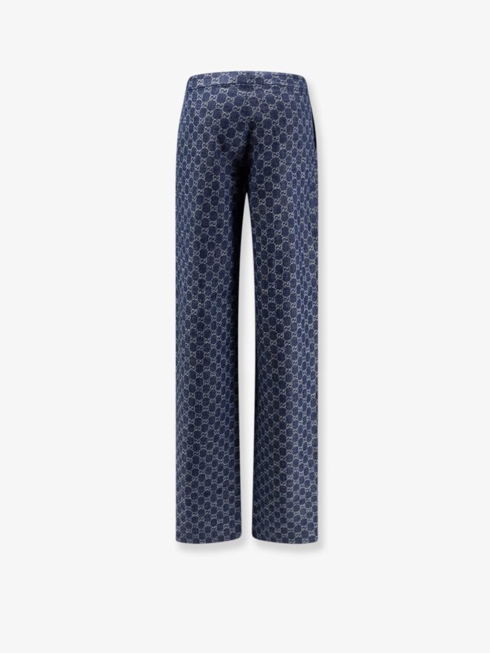 Gucci Cotton Denim Trousers With GG Motif