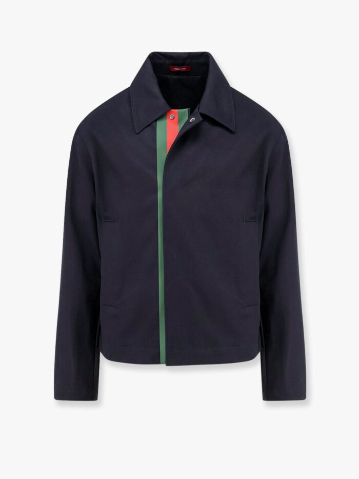 Gucci Cotton Gabardine Jacket With Embossed Logo