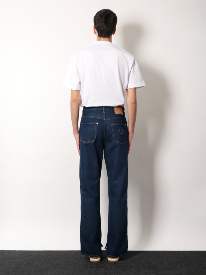 Gucci Cotton Jeans With Back Floral Print