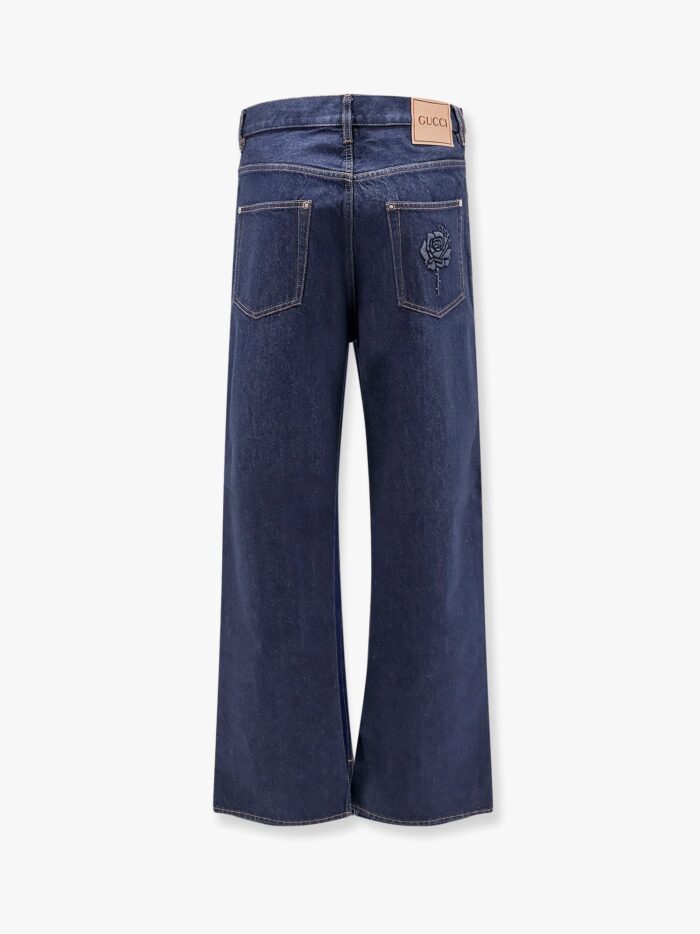 Gucci Cotton Jeans With Back Floral Print