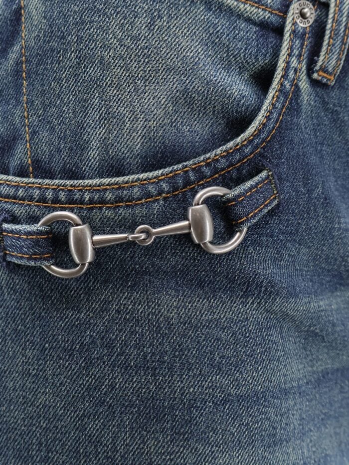 Gucci Cotton Jeans With Horsebit