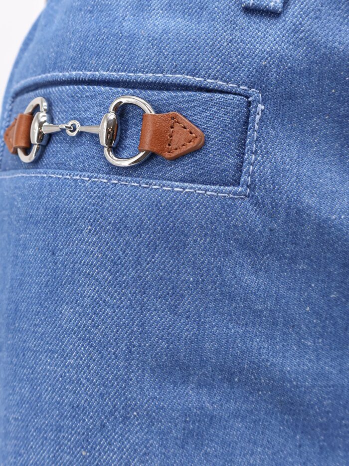 Gucci Cotton Jeans With Iconic Frontal Horsebits