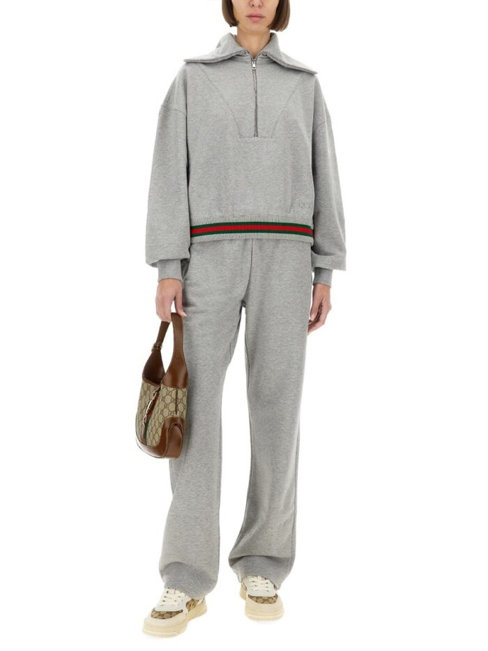 Gucci COTTON JERSEY JOGGING PANTS WITH WEB DETAIL
