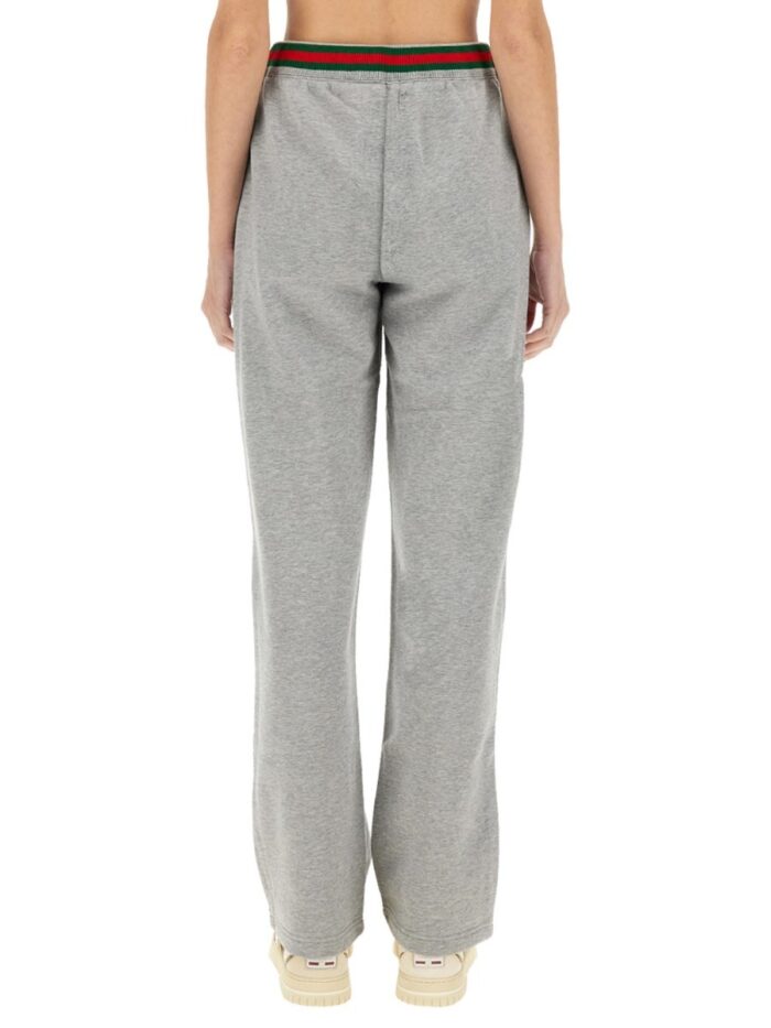 Gucci COTTON JERSEY JOGGING PANTS WITH WEB DETAIL