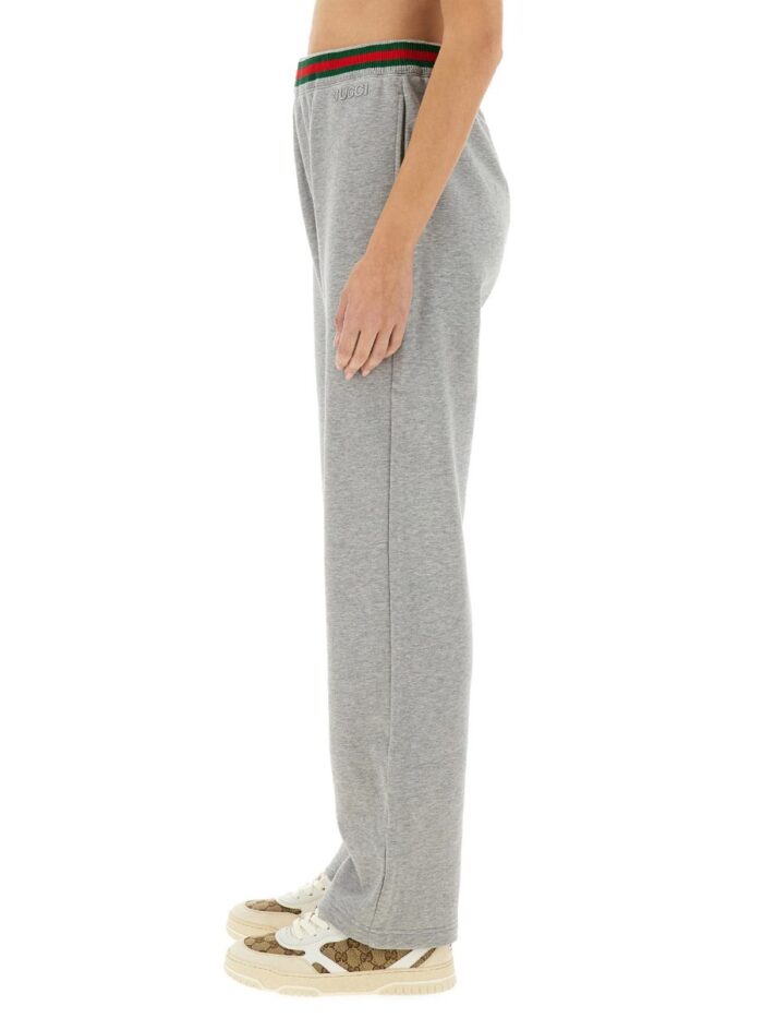 Gucci COTTON JERSEY JOGGING PANTS WITH WEB DETAIL