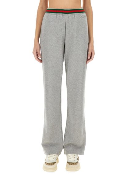 Gucci COTTON JERSEY JOGGING PANTS WITH WEB DETAIL