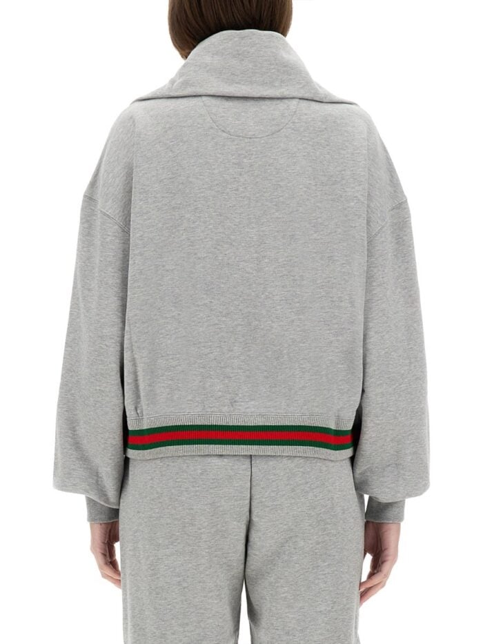 Gucci COTTON JERSEY SWEATSHIRT WITH WEB RIBBON