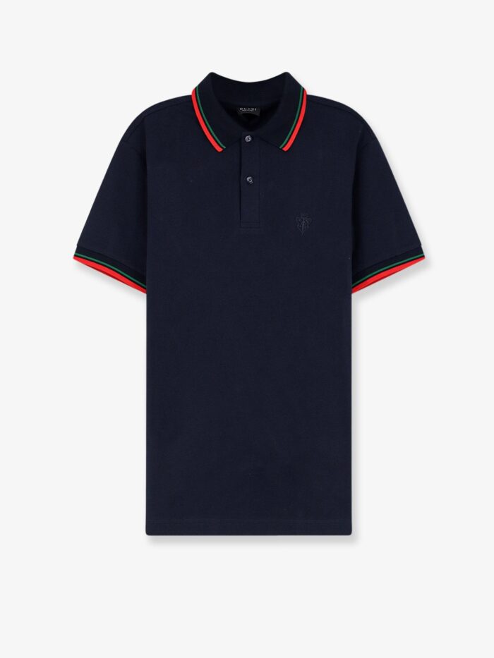 Gucci Cotton Polo Shirt With Embroidered Logo On The Front