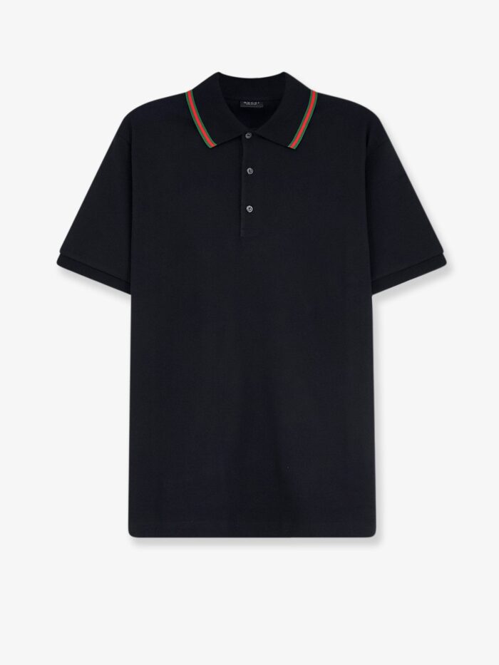 Gucci Cotton Polo Shirt With Nastro Web Detail On The Collar