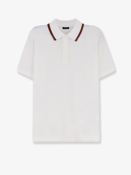 Gucci Cotton Polo Shirt With Nastro Web Detail On The Collar