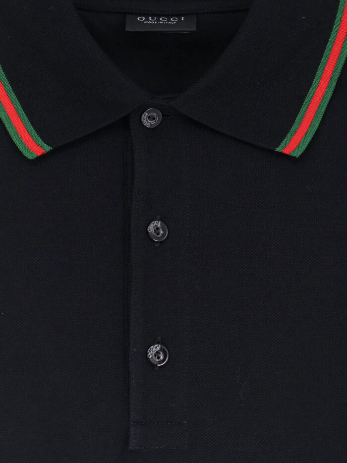 Gucci Cotton Polo Shirt With Nastro Web Detail On The Collar