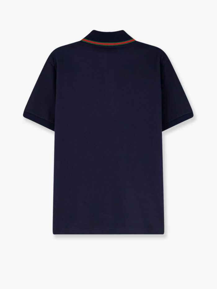 Gucci Cotton Polo With Nastro Web Detail On The Collar