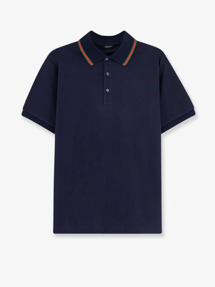 gucci cotton polo with nastro web detail on the collar Gucci Cotton Polo With Nastro Web Detail On The Collar