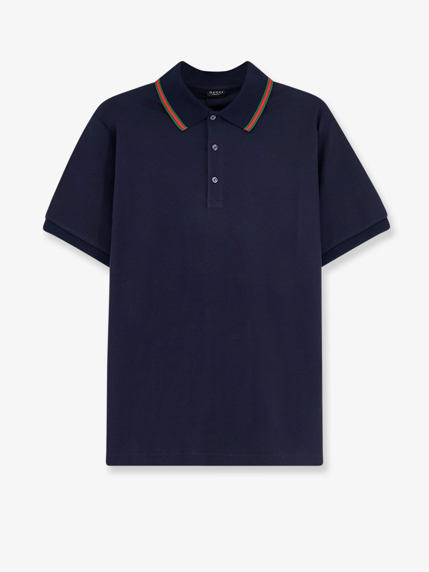 Gucci Cotton Polo With Nastro Web Detail On The Collar