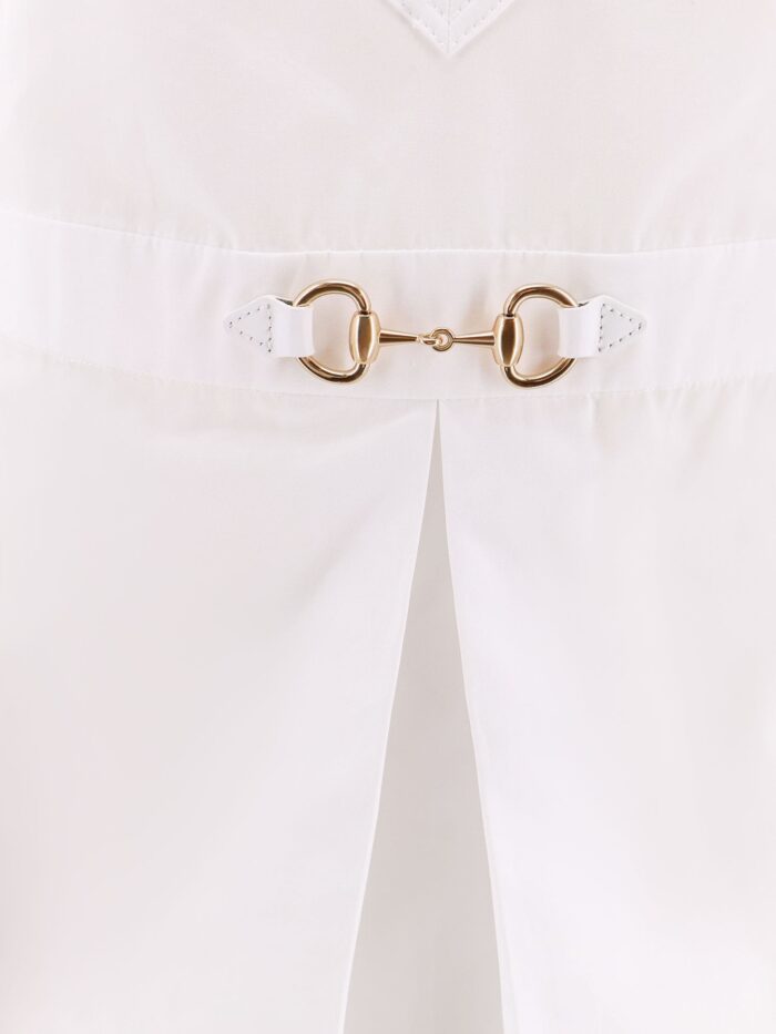 Gucci Cotton Short Dress With Horsebit Detail