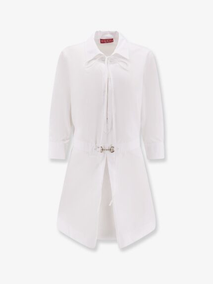 Gucci Cotton Short Dress With Horsebit Detail