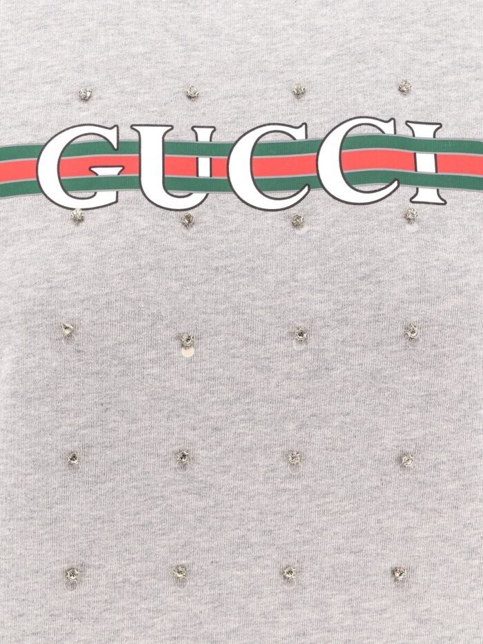 Gucci Cotton Sweatshirt With All-over Rhinestones