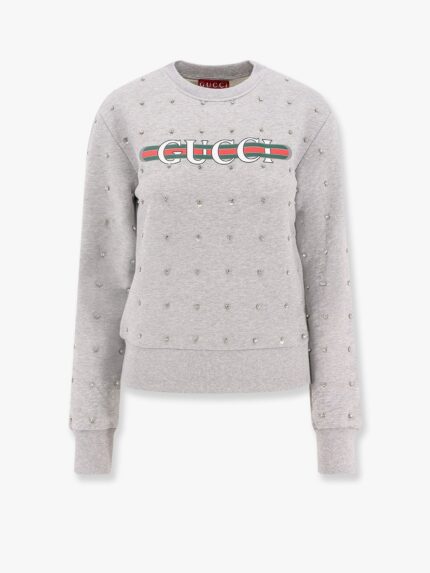 Gucci Cotton Sweatshirt With All-over Rhinestones