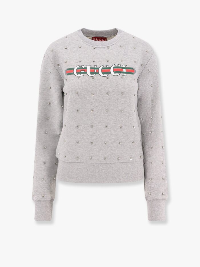 Gucci Cotton Sweatshirt With All-over Rhinestones