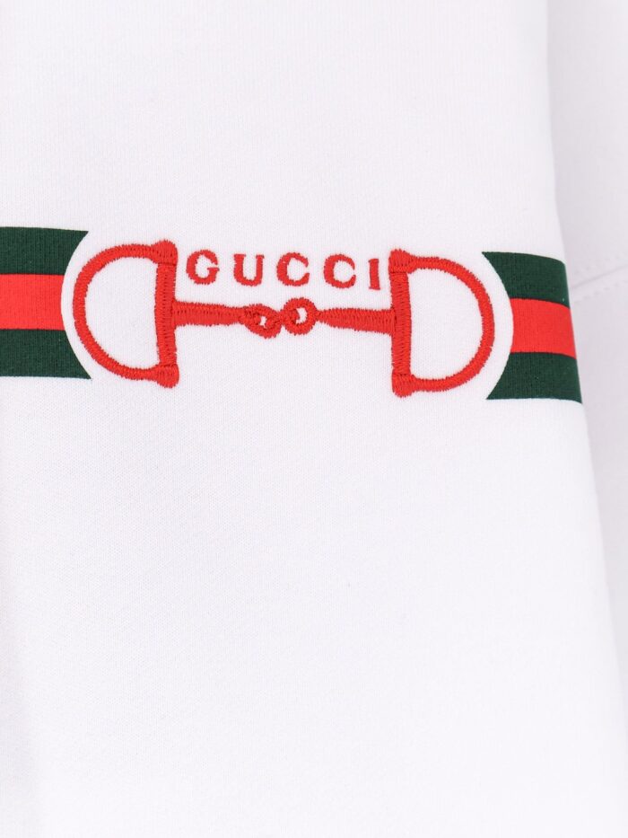Gucci Cotton Sweatshirt With Embroidered Horsebit On The Front