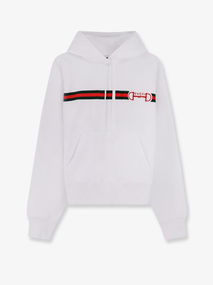 Gucci Cotton Sweatshirt With Embroidered Horsebit On The Front