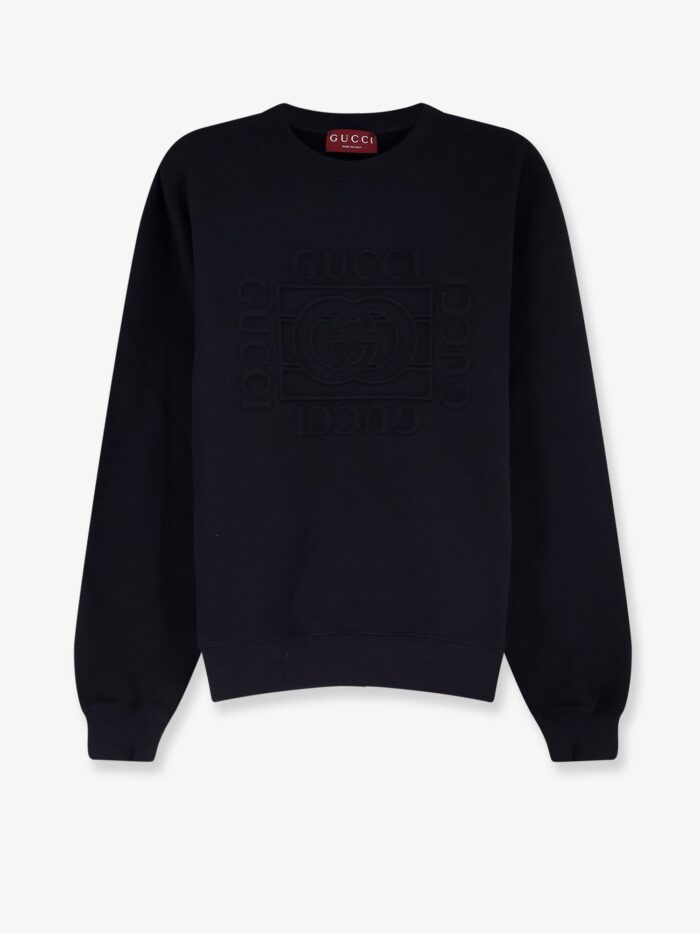 gucci cotton sweatshirt with frontal embossed logo Gucci Cotton Sweatshirt With Frontal Embossed Logo