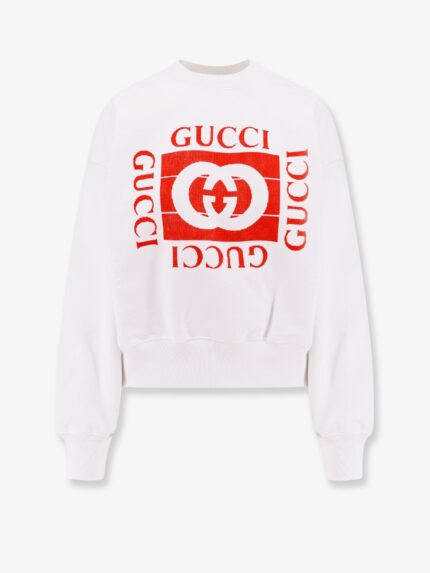 Gucci Cotton Sweatshirt With Frontal Flocked Logo
