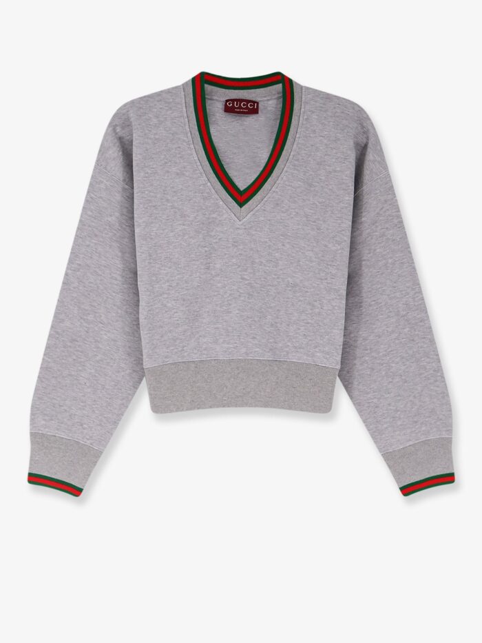 gucci cotton sweatshirt with web detail Gucci Cotton Sweatshirt With Web Detail