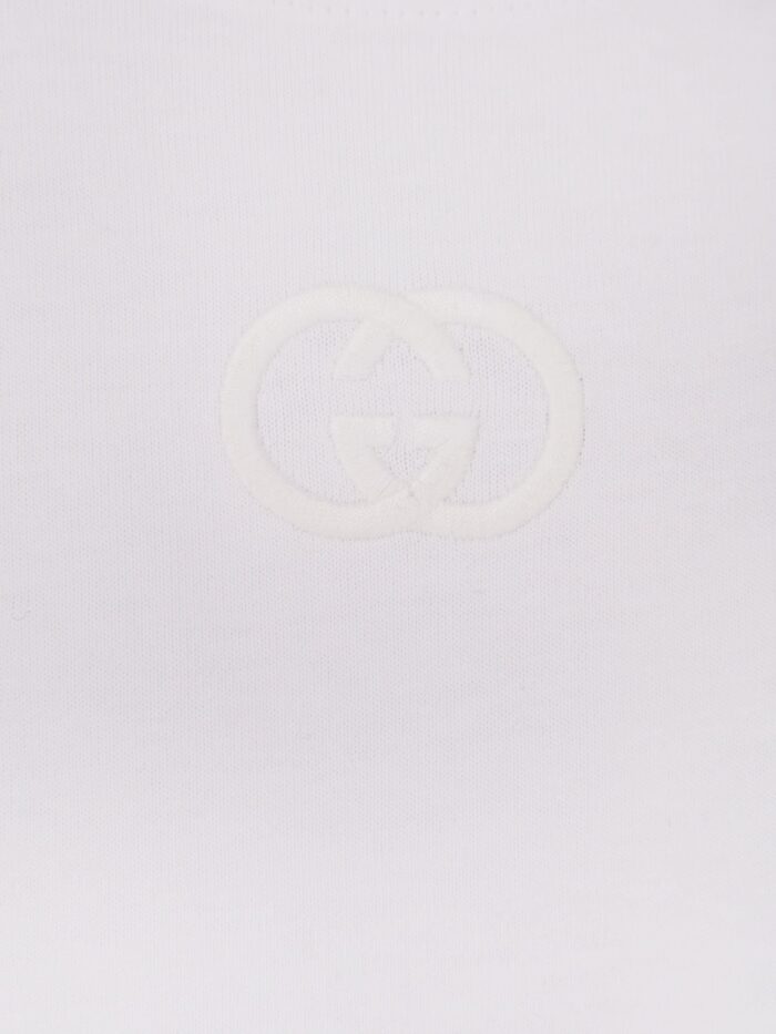 Gucci Cotton T-shirt With GG Incrocio Logo On The Front