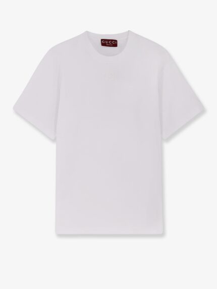 Gucci Cotton T-shirt With GG Incrocio Logo On The Front