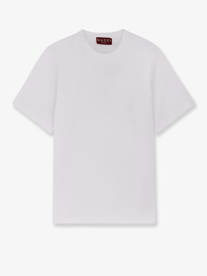 Gucci Cotton T-shirt With GG Incrocio Logo On The Front