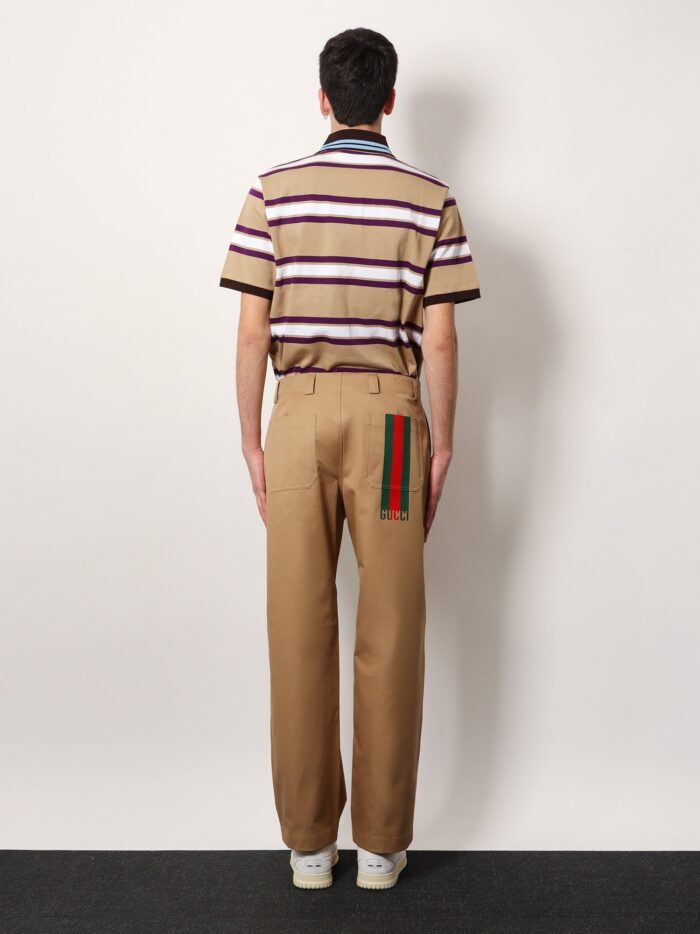 Gucci Cotton Trouser With Web Detail