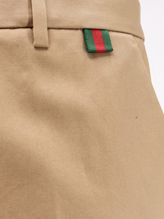 Gucci Cotton Trousers With Web Detail