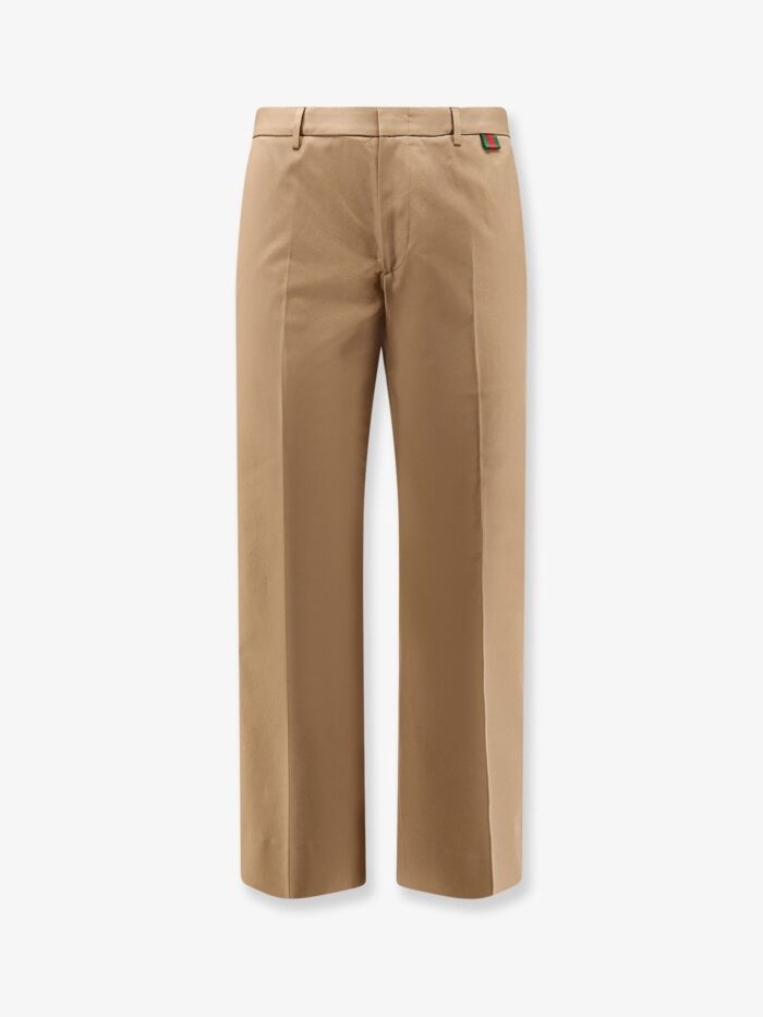 gucci cotton trousers with web detail Gucci Cotton Trousers With Web Detail