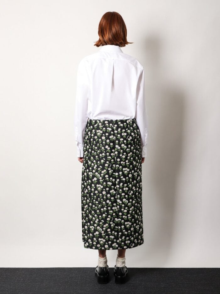 Gucci Crêpe Jacquard Midi Skirt With Floral Pattern