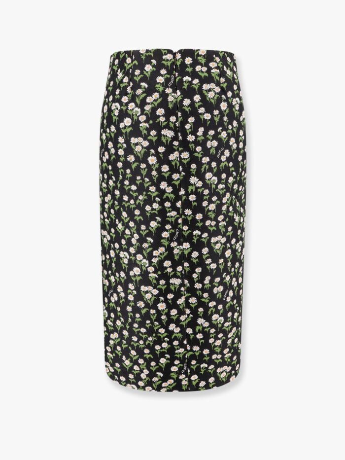 Gucci Crêpe Jacquard Midi Skirt With Floral Pattern