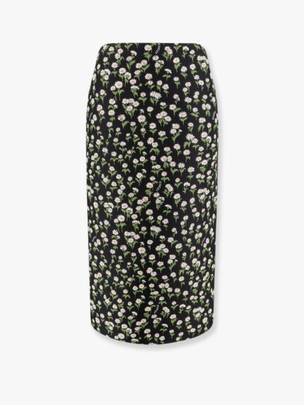 Gucci Crêpe Jacquard Midi Skirt With Floral Pattern