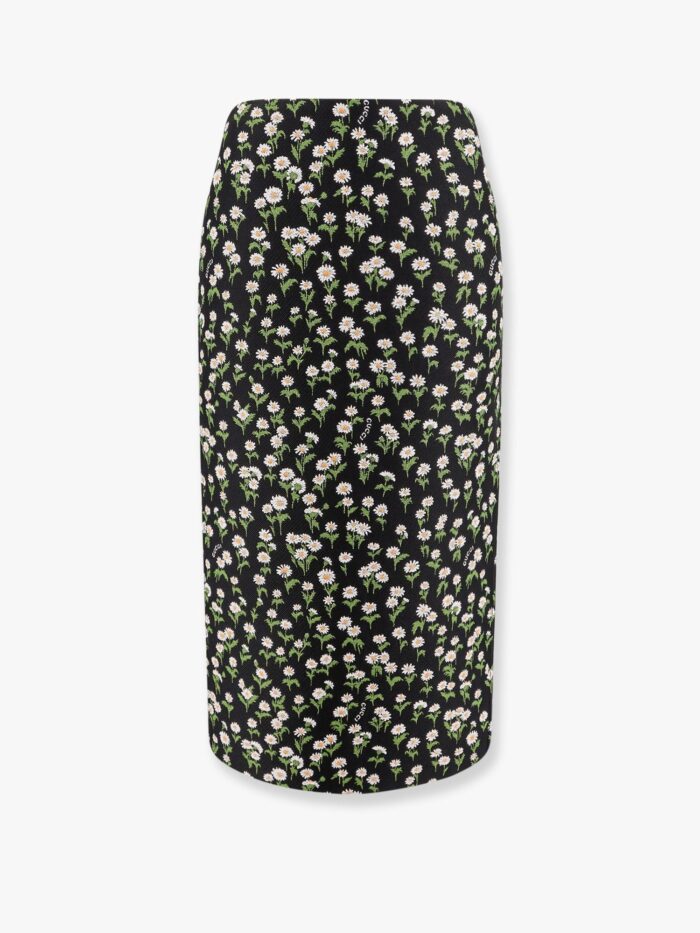 Gucci Crêpe Jacquard Midi Skirt With Floral Pattern