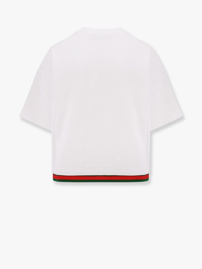 Gucci Crop Cotton Sweatshirt With Web Profiles
