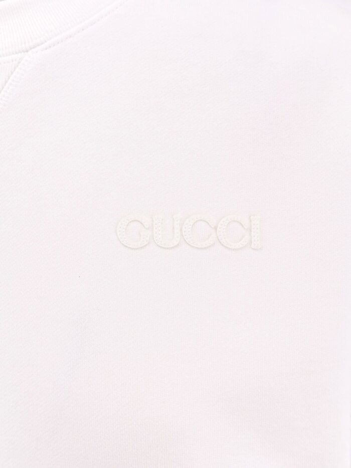 Gucci Crop Cotton Sweatshirt With Web Profiles