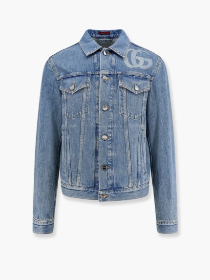 Gucci Denim Jacket With Lasered Double G